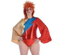 amscan Women's Metallic Red, Gold, & Blue Glam Rock Bodysuit Costume (Plus XXL Size) 1 Piece - Ideal for Cosplay, Halloween, & Themed Events