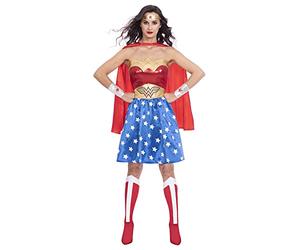 Amscan - Womens Official Warner Bros DC Comics Licensed Wonder Woman Classic Fancy Dress Costume Sizes: 8-20
