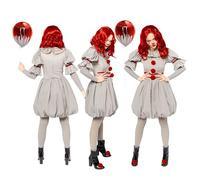 Amscan - Womens Official Warner Bros Pennywise IT Clown Fancy Dress Costume Size: 6-8
