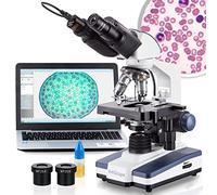 AmScope - 40X-2500X LED Binocular Compound Microscope w/ 3D Mechanical Stage + USB Digital Camera - B120C-E