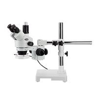 AmScope - 7X-90X Trinocular Zoom Stereo Microscope with Boom Stand and Fluorescent Ring Light - SM-3TY-FRL