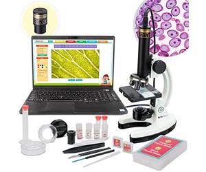 Amscope IQCREW - 120X - 1200X Kid’s 85+ piece Premium Microscope, Color Camera and Interactive Kid’s Friendly Software Kit