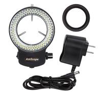 AmScope LED-144B-ZK Black 144 PCS Adjustable LED Ring Light for Stereo Microscope & Camera, with Power Adapter, USA Import (Plug A)