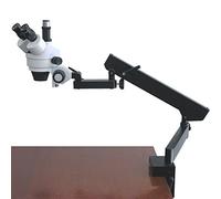 AmScope SM-6TX Professional Trinocular Stereo Zoom Microscope, WH10x Eyepieces, 3.5X-45X Magnification, 0.7X-4.5X Zoom Objective, Ambient Lighting, Clamping Articulating Arm Stand, Includes 0.5X Barlow Lens