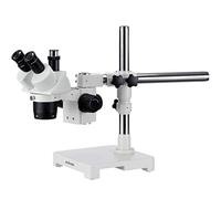 AmScope SW-3T24 Trinocular Stereo Microscope, WH10x Eyepieces, 20X/40X Magnification, 2X/4X Objective, Single-Arm Boom Stand