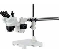 AmScope SW-3T24Z Trinocular Stereo Microscope, WH10x Eyepieces, 20X/40X/80X Magnification, 2X/4X Objective, Single-Arm Boom Stand, Includes 2.0x Barlow Lens
