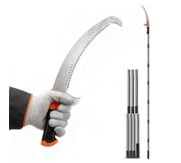 AMSGANK 10 FT Pole Pruning Saw, Long Reach Tree Cutter Manual Pole Saw Tree Pruner Garden Trimming Tools for Palm Oak High Branches