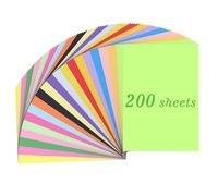 AMSGANK 200 Sheets Coloured Paper, 20 Color A4 Origami Paper Double Sided (70gsm) Colorful Folding Copy Papers for DIY School Arts & Crafts Activities Projects Kids Adults (29,7 x 21,0 cm)