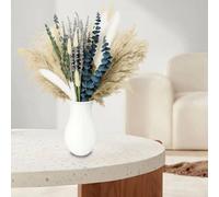 AMSGANK Dried Pampas Grass Bouquet, 107 PCS Dryflowers Boho Table Decor with Bunny Tails Dried Flowers Pompas Lavender Dried Preserved Eucalyptus etc for Wedding and Home Decorations