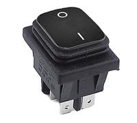 AMSH KCD4 Waterproof Switch Rocker Switch Power Switch 2 position/3 position 6 Pins Reset or self-locking 16A 250VAC/20A 125VAC (Color : ON- OFF black)