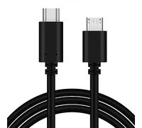 Amsixo Durable PVC UsbC TypeC To Micro USB Data Cable For Galaxy-S7 HTC-One And More 0.5m 1m 1.5m (Black) High Speed Charging & Syncing Durable Pvc Premium-Metallic Housing Premiu Quality- TypeC To
