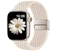 AMSKY Braided Elastic Compatible with Apple Watch Se 40mm 44mm 42mm 46mm 41mm 45mm 38mm Women's Nylon Sport Bracelet with Magnetic Buckle for Series 11 10 9 8 7 6 5 4, SE 3 2 1