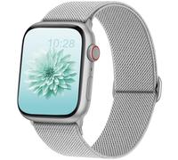 AMSKY Stretchy Nylon Bands Compatible with Apple Watch Band 40mm 44mm 45mm 41mm 42mm 38mm 49mm Women Men, Solo Loop Compatible with iWatch Series 9 8 7 6 5 4 3 2 1 SE Ultra, J-Light Grey,