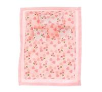 AMSLSIU 1/12 Scale Dollhouse Bedding Set Full Of Comforter Pillows Bed Sheet And Handmade Quilted Accessories Dollhouse Furniture Mini Bedding For 6 Inch Dolls, pink