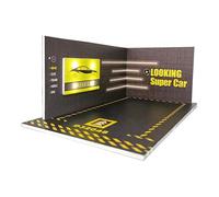 AMSLSIU 1/24 Model Car Parking Lot Scene Underground Decorates Office Desk Unique Of Realistic Display Cabinet Style Scene Model Table Decoration Collectibles Garage, Black, 20.4x11.6x7.9cm