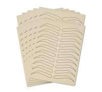 AMSLSIU 1/5/10 Pieces Eyebrow Practice Skin Silicone Microblading No Ink Needed Coloring Permanent Inkless Training Stencil, 10pcs