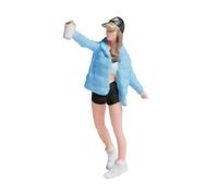 AMSLSIU 1/87 Diorama Graffiti Figure Characters Resin People Train Layout Unique and Colorful Figures Miniature, girl blue