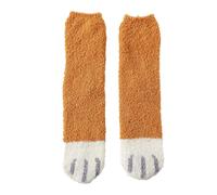 AMSLSIU 1 Pair Men Winter Warm Socks Soft Comfortable Sleeping Foot Warmer Cold Weather Unisex Hosiery for Boots Sneakers Footwear, Yellow