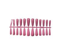 AMSLSIU 1 Set Color Street Nail Strips Extra Long Glittery Tips Solid Colors Adhesive Tabs Ballerina Style for Women Girls , deep pink