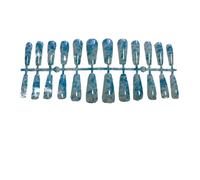 AMSLSIU 1 Set French Tip Press on Nails T-shape Tips Colorful Marbling Adhesive Tabs Full Cover Ballerina Style Manicure , mzy-d05