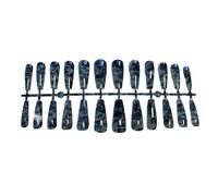 AMSLSIU 1 Set French Tip Press on Nails T-shape Tips Colorful Marbling Adhesive Tabs Full Cover Ballerina Style Manicure , mzy-d03