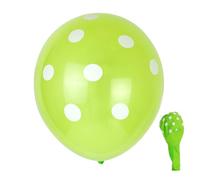 AMSLSIU 100 Pieces Polka Dot Balloons Round Wave Point Balloon Kit Colorful Photo Props for Baby Birthday Party Wedding, Green/White Dot