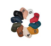 AMSLSIU 10x Golf Iron Headcover Set 3-9 P S Stylish Embroidery Numbered Case, 10 Pcs Multicolor, 8.5x16.74cm