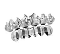 AMSLSIU 18K Gold Plated Mouth Teeth Grills Caps Fashionable And Functional For Personal Wearing Or As Gift Class Wedding Casual Etc. One Size Fits All Within Reason
