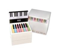 AMSLSIU 2025 Desk Calendar Playable Piano For Music Enthusiasts Which Includes 27 Music Cards And 52 Songs Piano Calendar 2025, White