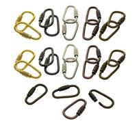 AMSLSIU 24 Pieces D Ring Locking Carabiner Keychain Hooks Spring Lock Backpack Climbing Clips Accessories Gifts for Traveling, Mixed Color