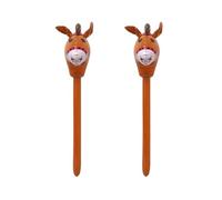 AMSLSIU 2pack/lot Soft And Painless Stage Performance Prop Inflatable Stick PVC Inflatable Toy Stick Horsehead Cartoon Toy, Brown
