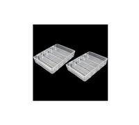 AMSLSIU 2PCS Fishing Tackle Box Grid Design Storage Boxes Multipurpose Wear Resistant Fall Resistance Sorting Accessory Lure