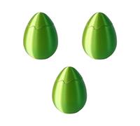 AMSLSIU 3D printed surprise eggs that hold candy and Easter gifts, 3D printed gifts, office desk pet decorations 3 pieces, Yellow-green, 5.2 * 5.2 * 6.8cm
