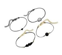 AMSLSIU 4pcs Bracelet Black Hollow Lotus Leaves Bracelets Charming Minority Clothing Accessory for Leisure Casual Office