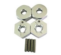 AMSLSIU 4piece 12mm Wheel Hex Hub Adapter 5mm Thick For Rock Racer AX90026 Desert Buggy Upgraded Parts AX31015 for Off-Road, Silver