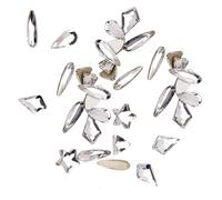 AMSLSIU 50 Pieces Glass Crystal Set Eye-catching Excellent Gloss Shining Personalized 3D Tips Decoration Nail Art Rhinestones, White