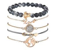 AMSLSIU 5piece All Trend Match Charm Bracelets Set Odorless And Rustproof For Versatile Style Alloy Bracelet Set Work Non-toxic