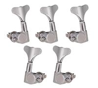 AMSLSIU Alloy Made Bass Tuning Pegs Durable And Rustproof Tuners Easy Installation Guitar String No Gap Accurate Fit Durability, Silver, 3 left 2 right