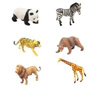 AMSLSIU Animals Playset Figures Set Features Six Realistic Models Useful For Teaching Children About Animals While Encouraging Creativity African Animal Playset Miniature Jungle Animal