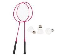 AMSLSIU Badminton Training Set Equip Yourself For Endless Fun And Physical Activity Badminton Racquet Grip Professional Balls Play Easy To Carry Rackets Set For Kids Adults Family, Pink, 67cm