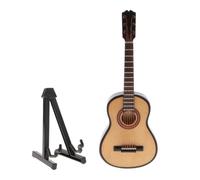 AMSLSIU Beautiful Wooden Guitar Miniature Model For Home Ornament Mini Guitar Ruan Gift Collection Exquisite Craftsmanship Mini Ruan Craft Gift Collection