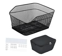 AMSLSIU Bike Cargo Rack Basket Accessories Frame Basket Shopping And Dog Transportation While Riding Providing Large Space For Carrying Pets Metal Bicycle Waterproof Rainproof