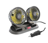 AMSLSIU Car Dashboard Fan Folding Dual Head Electric Auto Interior Air Circulation Cooling Universal Portable Vehicle Summer, 12V