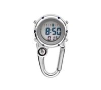 AMSLSIU Carabiner Clip Watches Hook Clock Electronic Luminous Multi-Function Fob Watch Temperature W locks Hospital Gift, Blue
