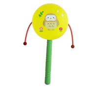 AMSLSIU Chinese Traditional Percussion Instrument Rattle Drum Colorful Musical Toy Supporting Hand Eye Coordination In Young Learners Hythm Percussion Bell Drum Hand For Adults , Owl , 15x8cm