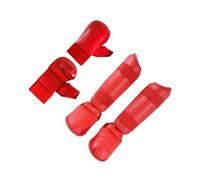 AMSLSIU Comfortable Karate Taekwondo Sparring Gear Gift Comprehensive Set Beginners Supportive In Martial Arts Karate Sparring Gear Set Boxing Gloves Shin, Red, XL