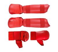 AMSLSIU Comfortable Karate Taekwondo Sparring Gear Gift Comprehensive Set Beginners Supportive In Martial Arts Karate Sparring Gear Set Boxing Gloves Shin, Red, L