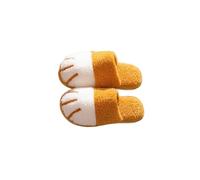 AMSLSIU Comfortable Stylish Non Slip Plush Sandal Cute Fleece Winter Slippers For All Day Relaxation At Home Studying Furry Plus Velvet Warm Soft Bottom Lovers Unisex, Yellow, Size 38 to 39