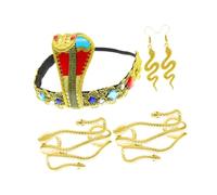 AMSLSIU Complete Egyptian Queen Headband Accessories Women Featuring Snake Earrings And Cuffs For Unique Themed Occasions Hair Accessory Dangling Earrings Drop
