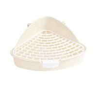 AMSLSIU Corner Toilet Box Litter Pan Bunny Trainer Large Volume Litter Tray Essential For Rabbit And Guinea Pig Toilet Training Needs Rabbit Pan For Cage Corner Cage Pee Potty, White, 24.8x10.5cm